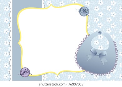 Cute template for baby's arrival announcement card or photo frame (EPS10)
