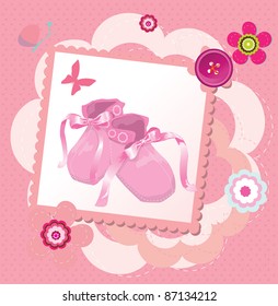 Cute template for baby's arrival announcement card