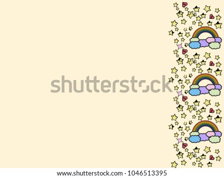 cute template border stars rainbows stock vector royalty free
