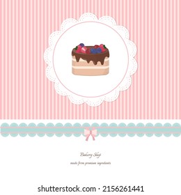 Plantilla personalizada con el logotipo del pastel en color pastel, diseño para tarjeta de bienvenida o etiqueta.