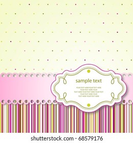 Cute template frame design for greeting card, raster version also available in my portfolio