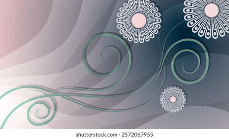 Cute template postcard with abstract flower. An excellent background for advertising, posters, postcards, business cards, corporate attributes and your other projects. Vector.