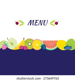 Cute  template for restaurant menu and vegetarian food