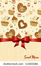 Cute template for sweet menu