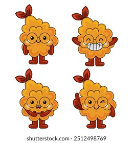 cute tempura mascot character vector illustration