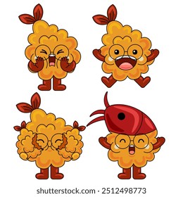 cute tempura mascot character vector illustration