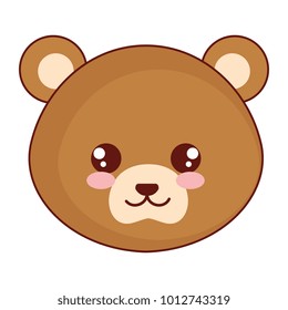 cute and tender bear head character