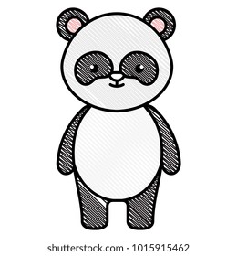cute and tender bear panda character vector illustration design
