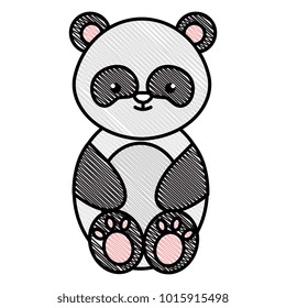 cute and tender bear panda character vector illustration design