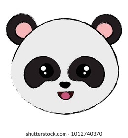 cute and tender bear panda head character