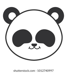 cute and tender bear panda head character