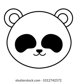 cute and tender bear panda head character