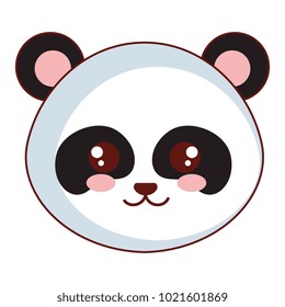cute and tender bear panda head character