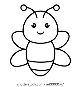 cute and tender bee kawaii style
