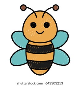 cute and tender bee kawaii style