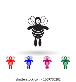 Cute and tender bee toy multi color icon. Simple glyph, flat vector of toys icons for ui and ux, website or mobile application