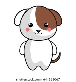 cute and tender dog kawaii style