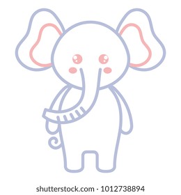 cute and tender elephant character