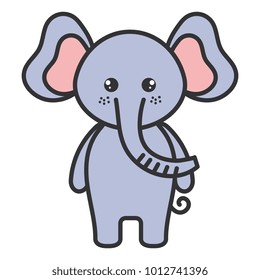 cute and tender elephant character