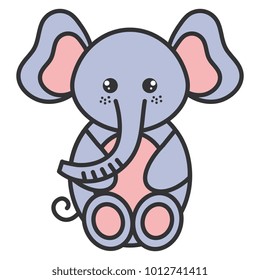 cute and tender elephant character