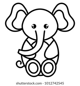 cute and tender elephant character