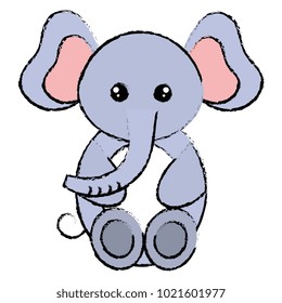 cute and tender elephant character