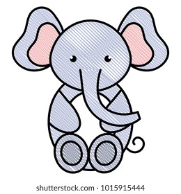 cute and tender elephant character vector illustration design