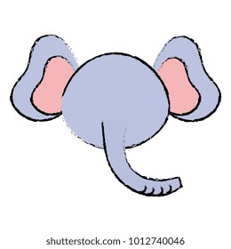 cute and tender elephant head character