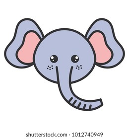 cute and tender elephant head character