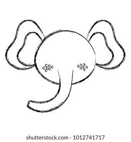 cute and tender elephant head character