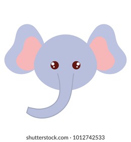 cute and tender elephant head character