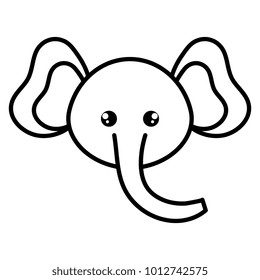 cute and tender elephant head character