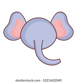 cute and tender elephant head character