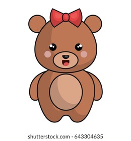 cute and tender female bear kawaii style