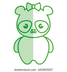 cute and tender female bear panda kawaii style