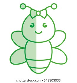 cute and tender female bee kawaii style