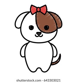 cute and tender female dog kawaii style