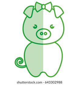 cute and tender female piggy kawaii style