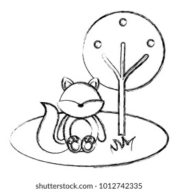 cute and tender fox in the camp character