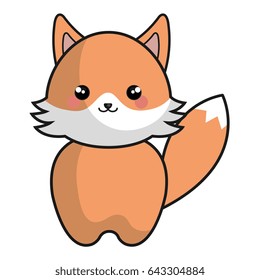 cute and tender fox kawaii style