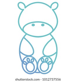 cute and tender hippopotamus character