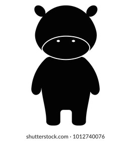 cute and tender hippopotamus character