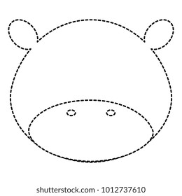 cute and tender hippopotamus head character