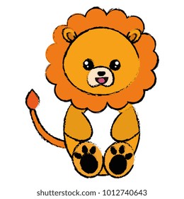 cute and tender lion character