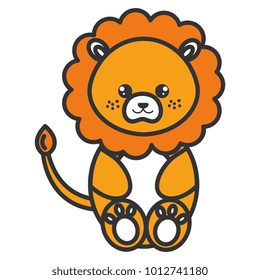 cute and tender lion character