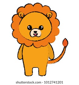 cute and tender lion character