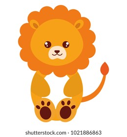 cute and tender lion character