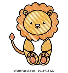 cute and tender lion character vector illustration design