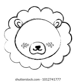 cute and tender lion head character