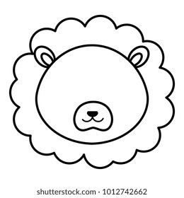 cute and tender lion head character